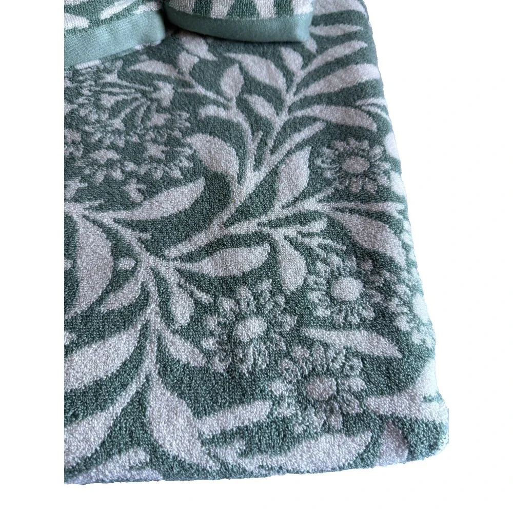 William Morris Michaelmas Daisy Sage Green 6 Piece Towel Set Bath Hand Fingertip